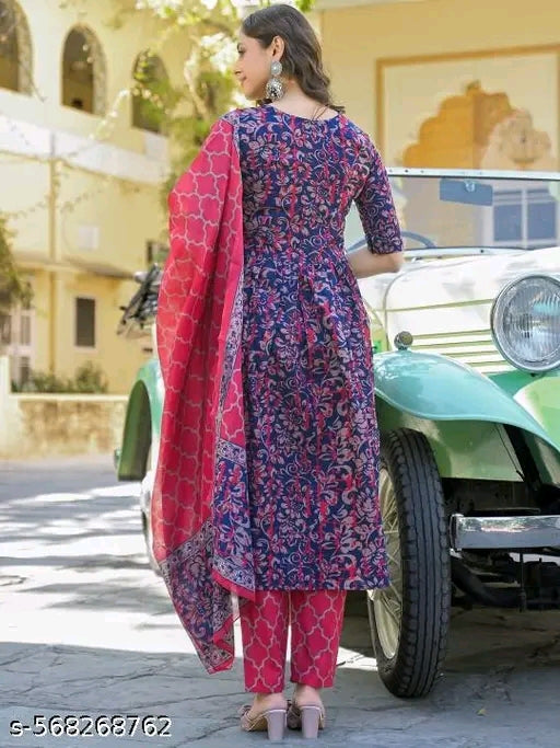 Royal Bloom 3-Piece Anarkali Kurti Set