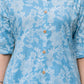 Light Blue Floral Cotton Kurta Set