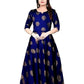 Gold print Anarkali Mor pank Single kurti