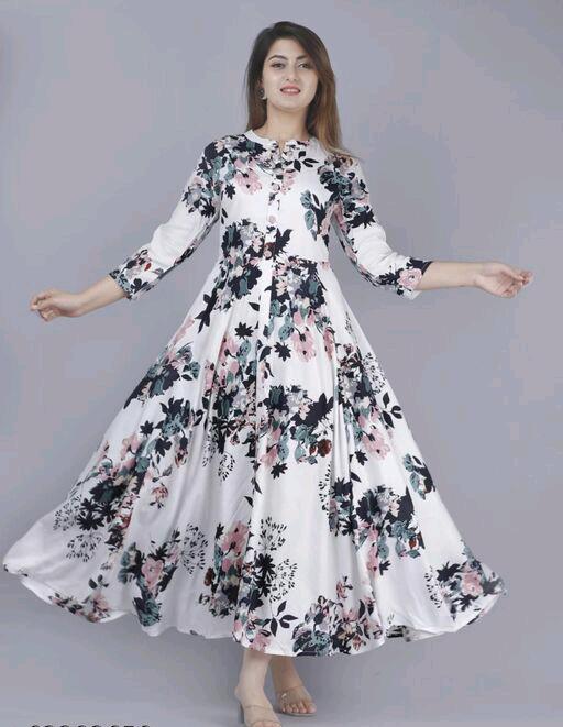 White coler Anarkali Single kurti