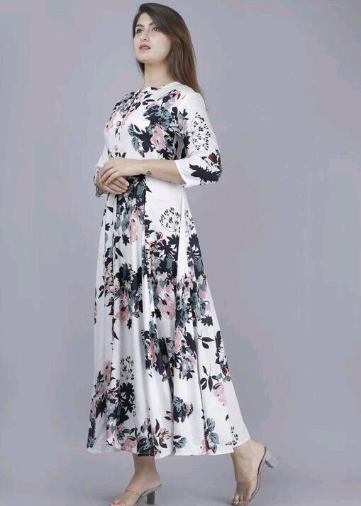 White coler Anarkali Single kurti