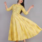 Yellow coler Anarkali kurti