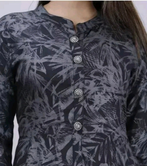 Dark Grey Anarkali single kurti