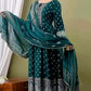 Green embroidery kurta set for womens
