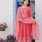 Pink embroidery anarkali kurta set