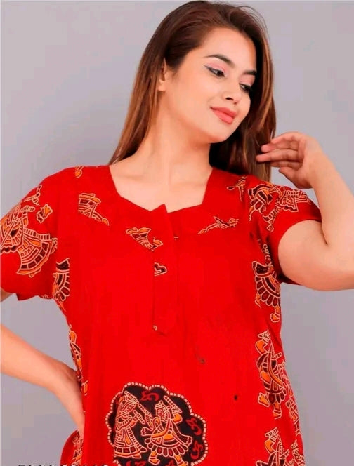 Soft Cotton Zipper Night Maxi Gown for Women