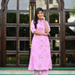 Light Pink Rayon Kurta Set with Pants