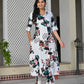 White Multicolor Floral Rayon Kurta Set with Pants