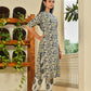 Grey Floral Cotton Kurta Set