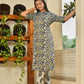 Grey Floral Cotton Kurta Set