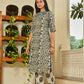 Grey Floral Cotton Kurta Set