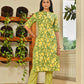 Green Floral Cotton Kurta Set