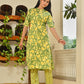 Green Floral Cotton Kurta Set