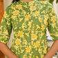Green Floral Cotton Kurta Set
