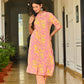 Pink Floral Printed Cotton Kurta Set