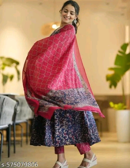 Royal Bloom 3-Piece Anarkali Kurti Set