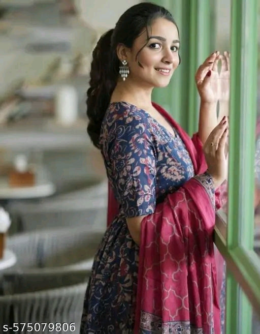 Royal Bloom 3-Piece Anarkali Kurti Set